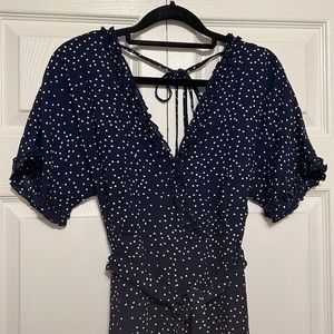 Short Sleeve Navy Jumpsuit